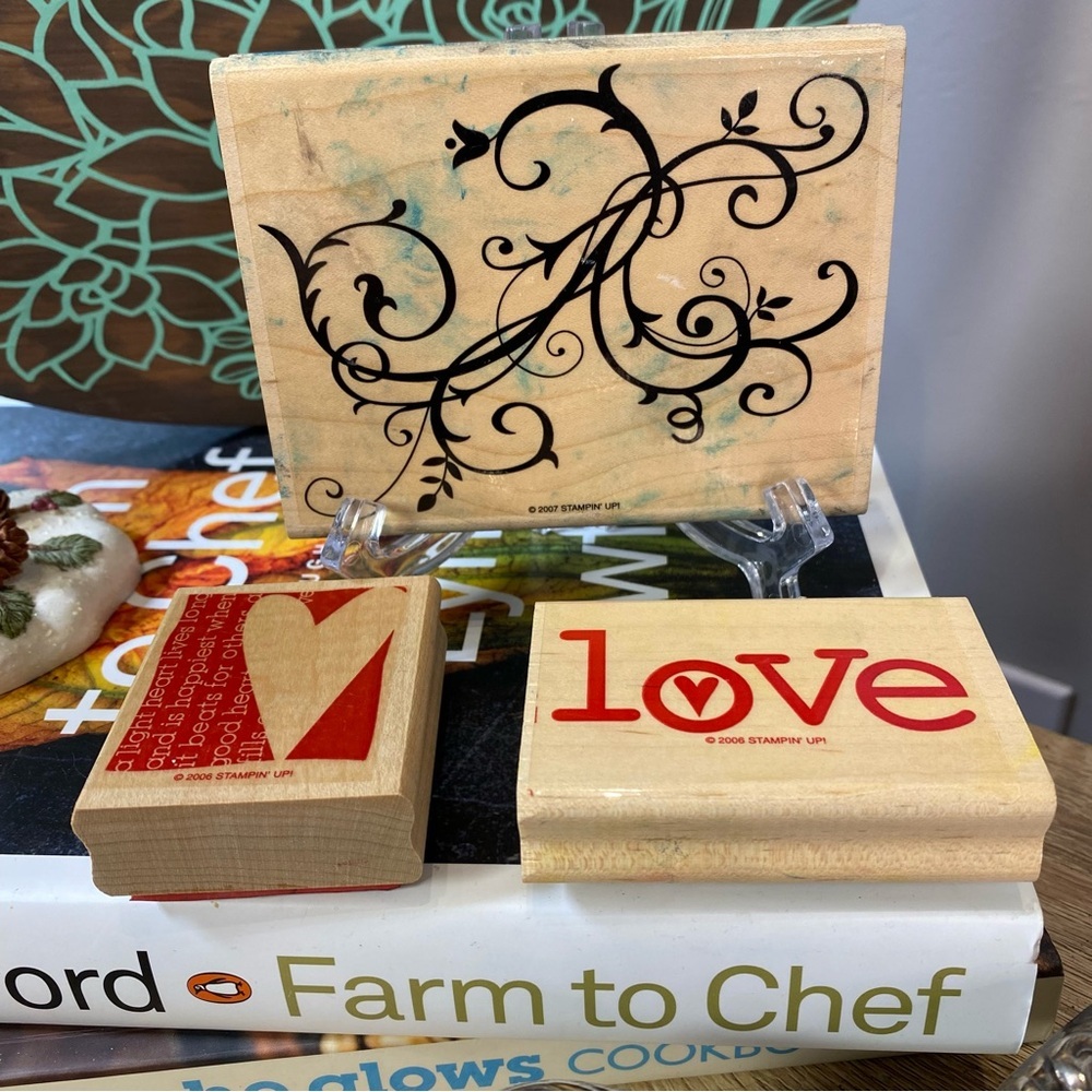 Stampin' Up! Love and Heart Stamp Set - Red and Black